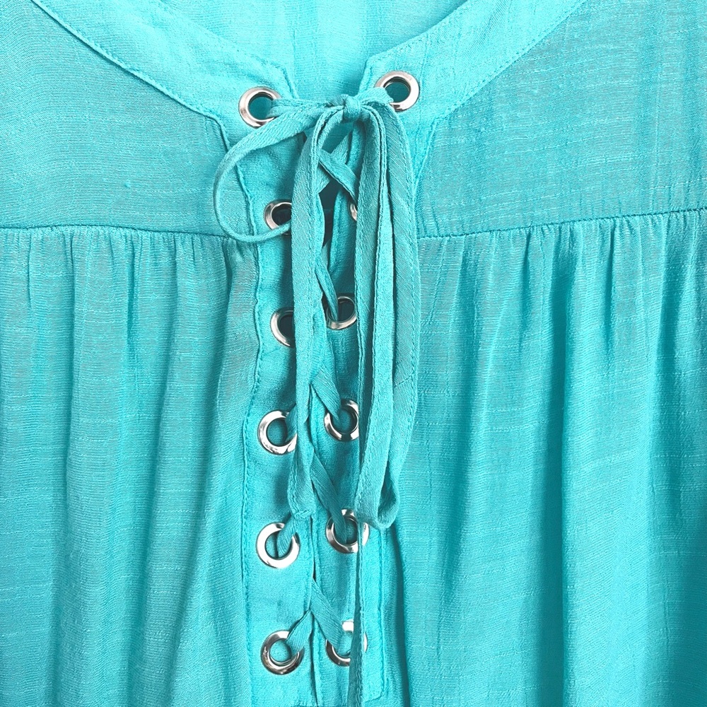 Spence Turquoise pullover Blouse - Picture 3 of 9